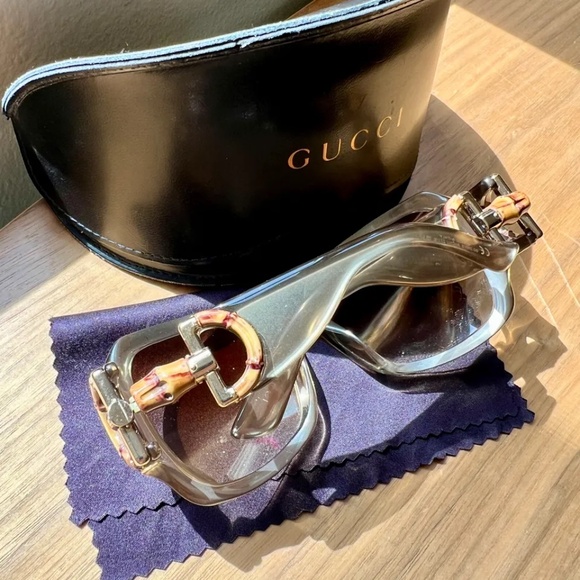 Rare Authentic Gucci Bamboo Horsebit Sunglasses - Picture 2 of 6